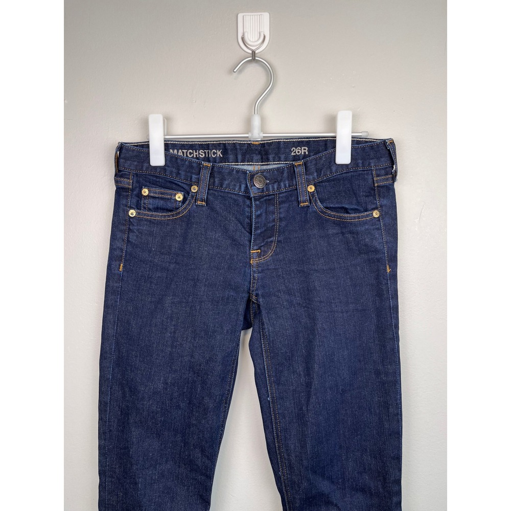 J.Crew Matchstick‎ Straight Leg Jeans Dark Indigo Wash Size 26R Stretch Denim - Picture 2 of 11